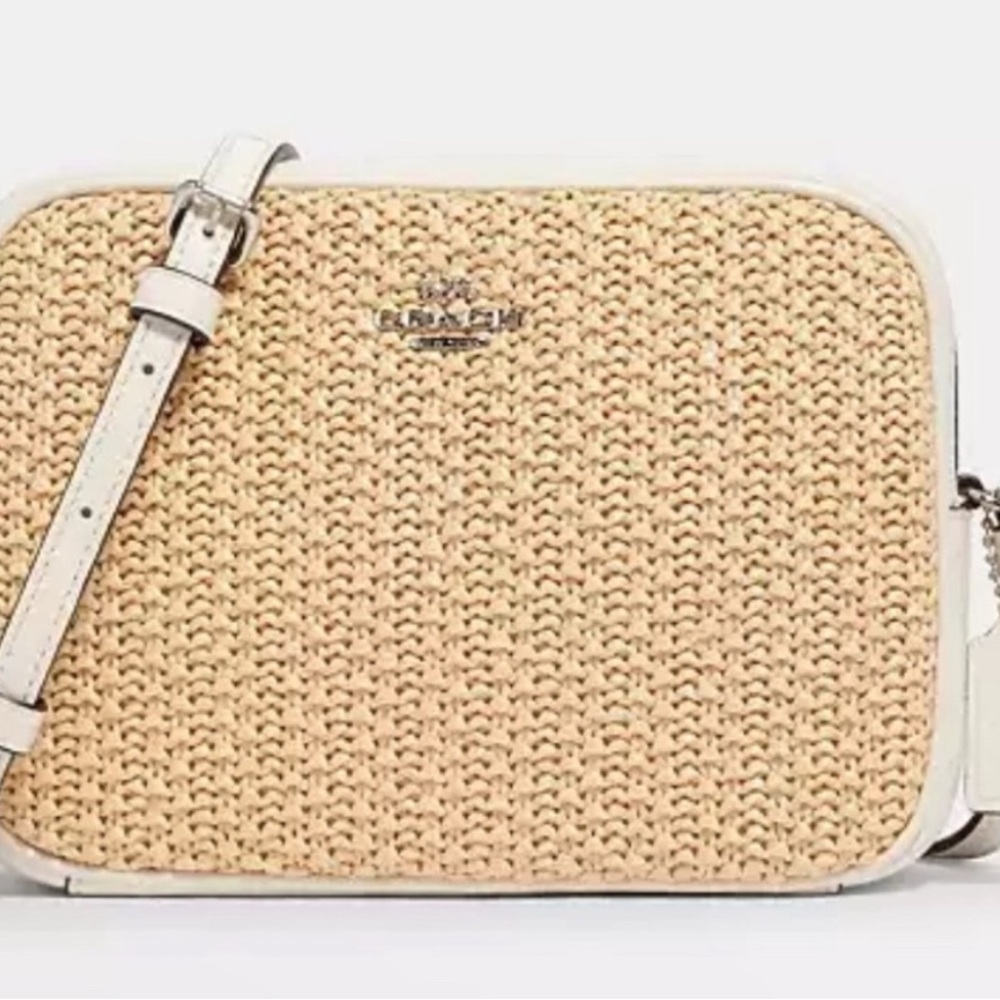 Coach Crossbody Mini Camera Bag NWT Vacation Ready Classic Sold Out Straw